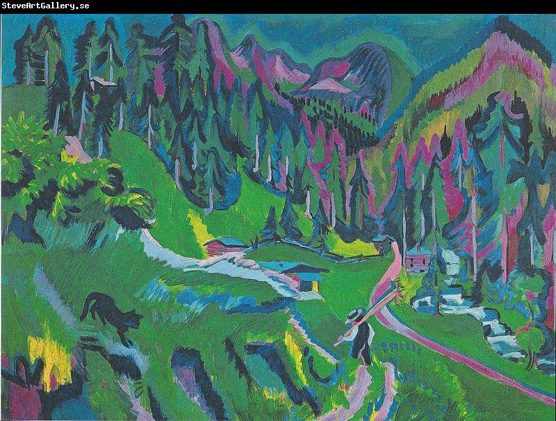 Ernst Ludwig Kirchner Landschaft Sertigtal